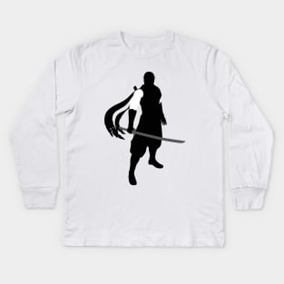 Ninja Gaiden Ryu Stance Silhouette Kids Long Sleeve T-Shirt